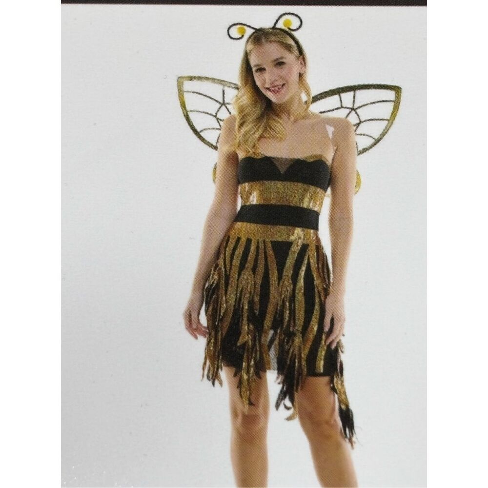Sequence Queen Bee Dress Costume Dance Theater Cosplay Halloween Adult Size